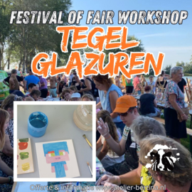 Tegel glazuur kunst maken workshop op een fair / festival