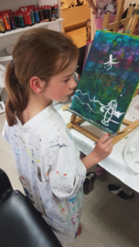 Kinderfeestje fantasie schilderij