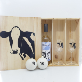 Koe kerst wijn geschenken / cadeau pakket