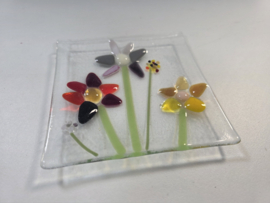 Bloemen schaaltje glasfusion