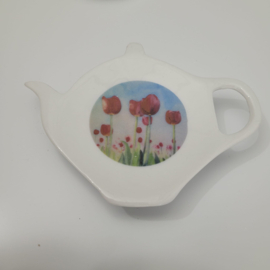 Theetip met afbeelding tulpen