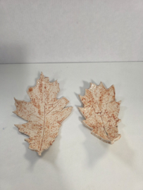 Set van 2 herfst bladeren schaaltje handgemaakt keramiek