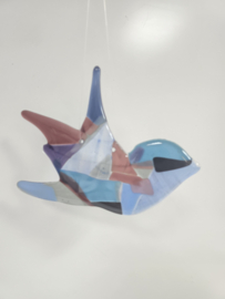 Glazen hanger vogel glasfusion