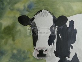 Cow watercolor painting