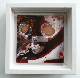 Schilderij brons rood zwart wit acryl gieten