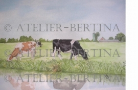 Cows garden poster / garden painting