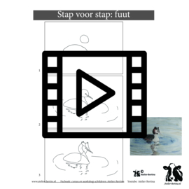 Live les / tutorial: schets van een fuut en aquarel schilderen