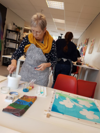 Zaterdag 17 februari Zijde schilderen workshop