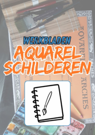 Praktische basis aquarel schilderen (fysiek kennisboek, tutorials en fysieke werkbladen boek)