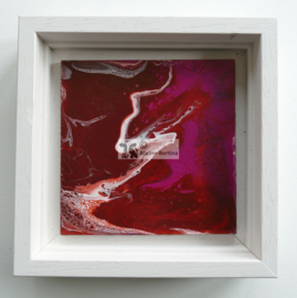 Schilderij brons rood roze wit acryl gieten