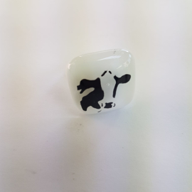 koeien ring met glazen applicatie