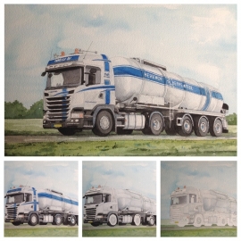 Truck watercolor painting