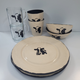 Koe servies set voor 2 personen