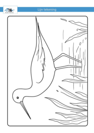 Lijnen tekening stelten kluut