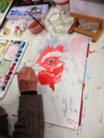 5 schilder lessen acryl en aquarel. Atelier-Bertina te  Raalte