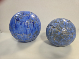 Set van blauwe bollen handgemaakt keramiek