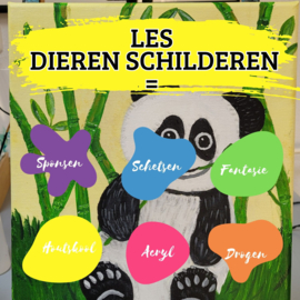 Kinderfeestje dier schilderen op canvas