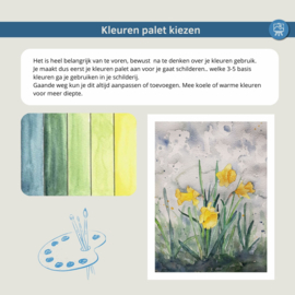 Les kleuren kiezen voor aquarel schilderij: realtime proces video + werkbladen