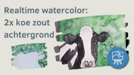 Les zout techniek in achtergrond aquarel schilderen: Realtime tutorial video + werkbladen + lijntekening