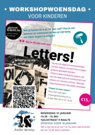 Woensdag 31 januari 2024: Drukken met letters in Raalte voor kinderen