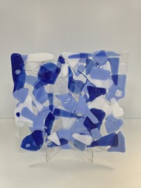 Schaal abstract blauw glasfusion