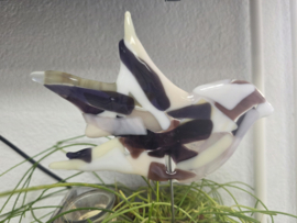 Glazen tuinsteker  vogel  glasfusion