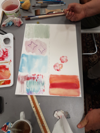 1 cursus les:  aqaurel-/ acryl schilderen. Atelier-Bertina te Raalte