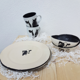 Cow dinnerware set for 2 people