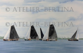  Segelboot-Aquarell Malerei