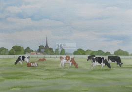 Cows garden poster / garden painting