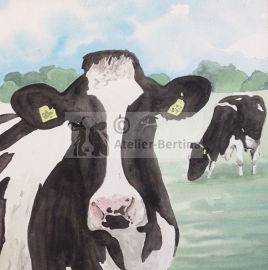 Cow watercolor painting