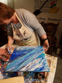 Resultaten acryl giet workshop te collendoorn 14 mei 2019