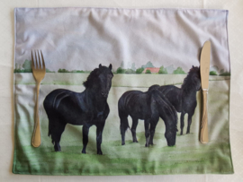 Placemat van stof: paarden