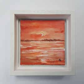 Zonsondergang: Mini aquarel