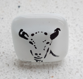 goat ring with glass application