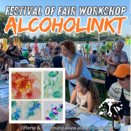 Alcohol inkt op tegel fair / festival workshop