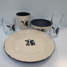 Koe servies set voor 1 personen