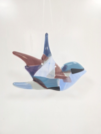 Glazen hanger vogel glasfusion