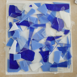 Schaal abstract blauw glasfusion