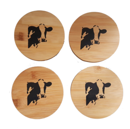 4 x coaster cow