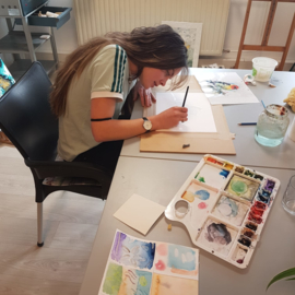 Resultaten mei 2021: workshop aquarel schilderen (op papier) in Raalte