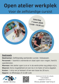 Open Atelier Werkplek (voor zelfstandige cursisten) 7 maart