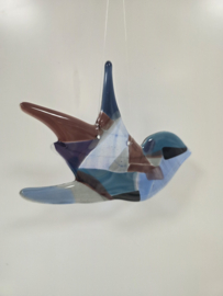 Glazen hanger vogel glasfusion