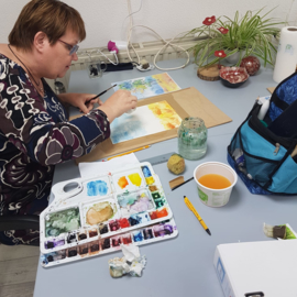Resultaten mei 2021: workshop aquarel schilderen (op papier) in Raalte