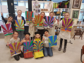 Kinderfeestje dier schilderen op canvas