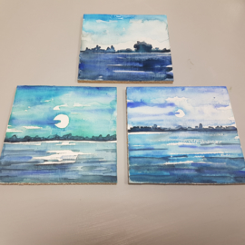 Zonsondergang: Mini aquarel