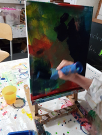 Kinderfeestje fantasie schilderij