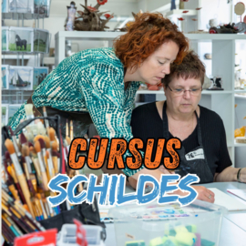 1 cursus les:  aqaurel-/ acryl schilderen. Atelier-Bertina te Raalte