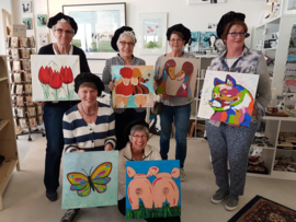 Resultaten: 7 april 2018  workshop schilderen op Waag10