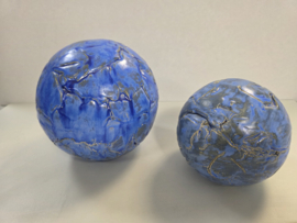 Set van blauwe bollen handgemaakt keramiek